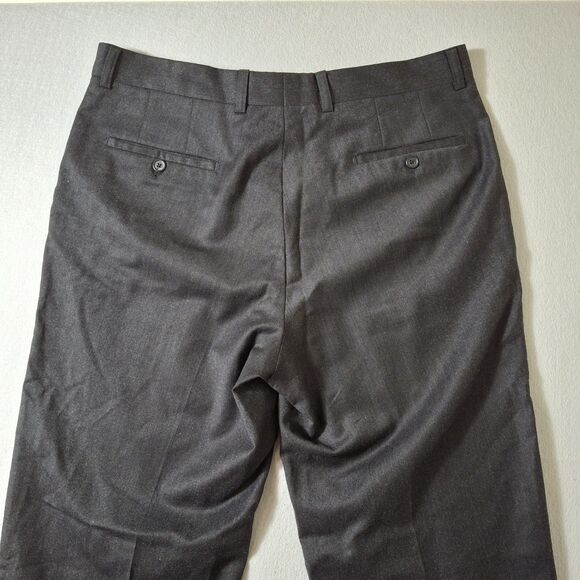 Zignone Dress Pants 35/34 Charcoal Cuffed Wool Cashmere Blend Made in Italy EUC - Picture 10 of 10
